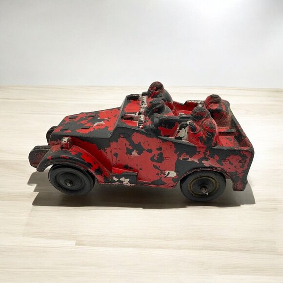 Sun Rubber Company Vintage 1940's  Army Radio & Machine Gun 4 Man Vehicle - Picture 3 of 16